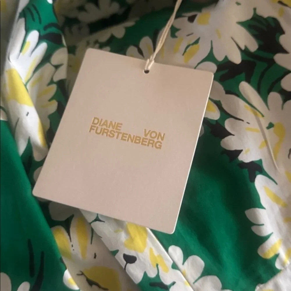 Diane Von Furstenberg Green Floral Midi Dress - Picture 5 of 7